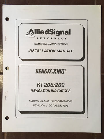 Bendix/King KI 208 and KI 209 Install Manual.