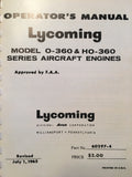Lycoming O-360 & HO-360 Series Operator's Manual.