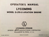 Lycoming O-290-D Engine Operator's Manual.