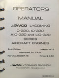 Lycoming O-320, IO-320, AIO-320 & LIO-320 Engine Operator's Manual.