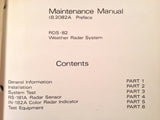 Bendix RDS-82, RS-181A, IN-182A Service & Parts Manual.