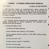 Lycoming O-320, IO-320, AIO-320 & LIO-320 Engine Operator's Manual.