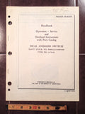 1952 Kollsman 1476-01 Dual Aneroid Switch Operation, Service, Overhaul & Parts Manual.