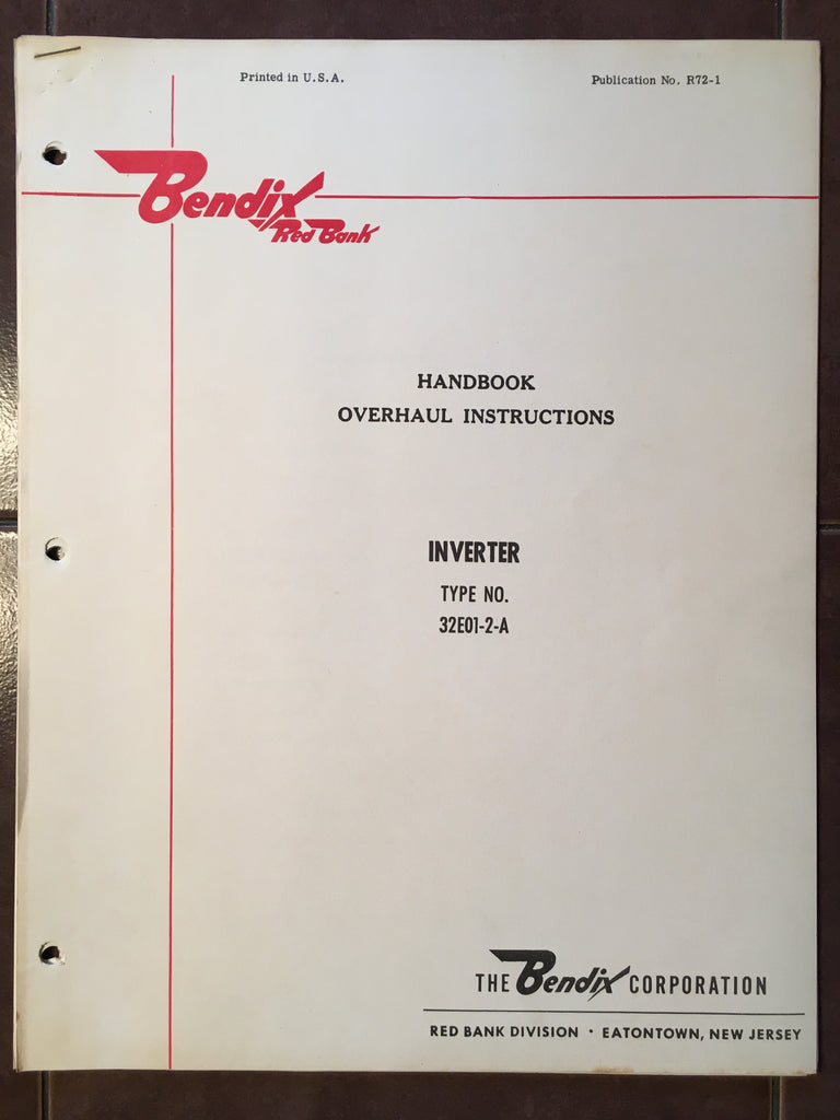 Bendix 32E01-2-A Inverter Overhaul Instructions.