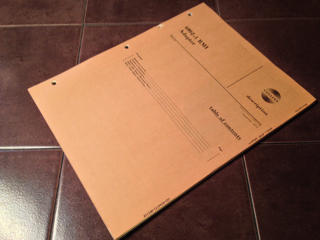 Collins 699Z-1 RMI Adapter Service Manual.