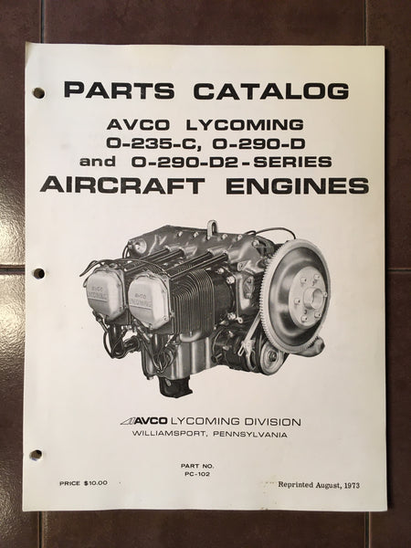 Lycoming O-235-C, O-290-D & O-290-D2 Engine Parts Manual. – G's Plane Stuff