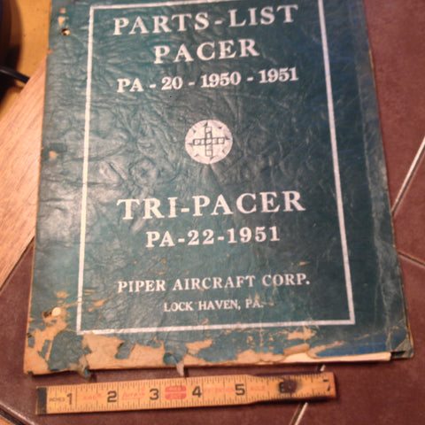 Original 1950, 1951 Piper Pacer PA-20 & 1951 PA-22 Tri-Pacer Parts List Manual.