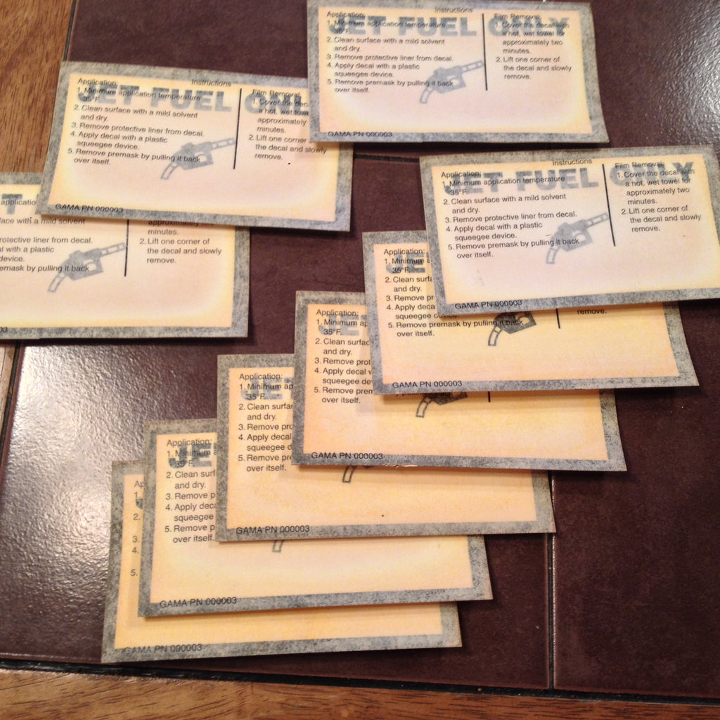 9 "JET FUEL ONLY" Placard Stickers 4.75" x 2.75" NOS.