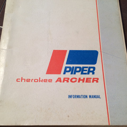 Piper Cherokee Archer PA-28-180 Pilot's Information Manual.