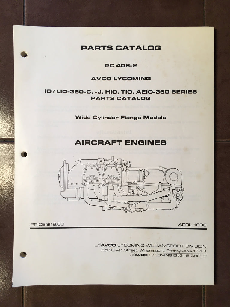 IO/LIO360C/J, HIO TIO & AEIO360 Engine WCF Parts Manual