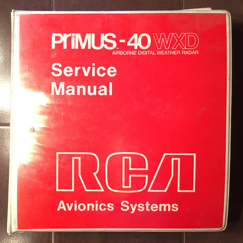 RCA Avionics Primus 40 WXD Weather Radar Service Manual.