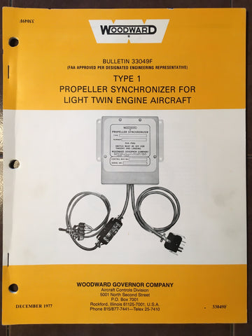 Woodward Prop Synchronizer for Light twin Engine Aircraft Service Manual.