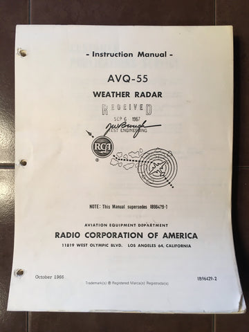 RCA AVQ-55 Radar Service & Parts Manual.