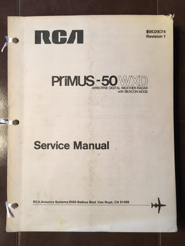 RCA Primus-50 WXD Radar Service & Parts Manual.