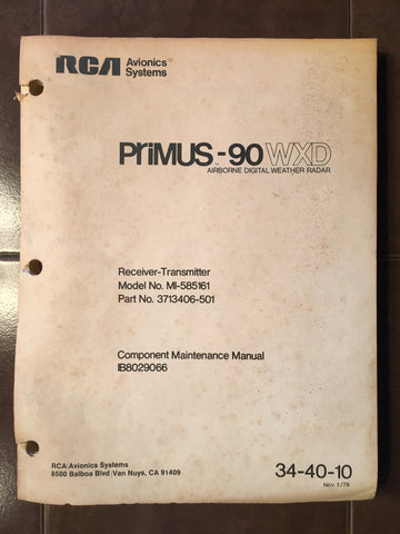 RCA Primus 90 WXD Radar Component Maintenance Manual.