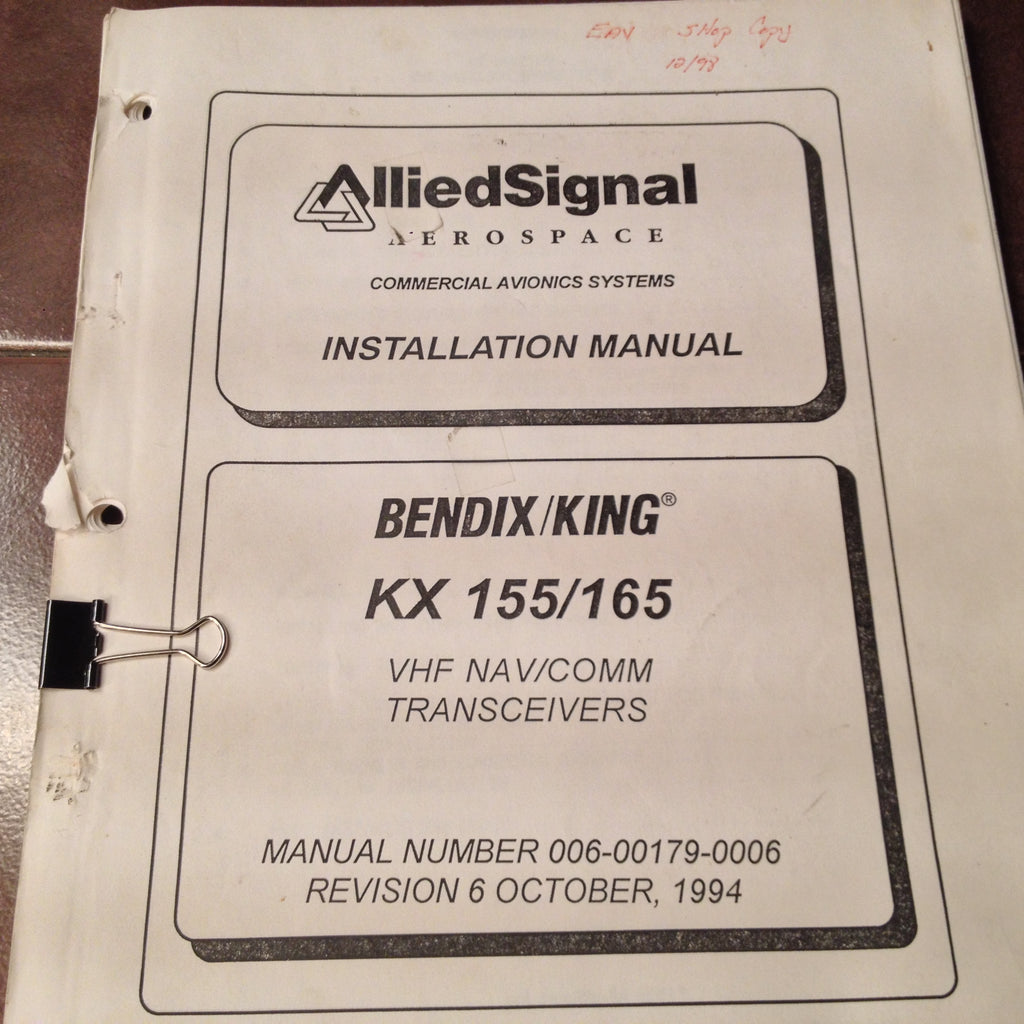 King KX-155 and KX-165 Install and Operation Manual. – G's Plane Stuff