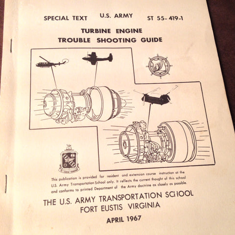 1967 TroubleShooting the Turbine Engine Manual in UH-1, CH-47A & OV-1,