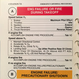 FlightSafety Cessna Citation VI, Model 650 Emergency & Abnormal Pilot's Abbreviated Checklist.