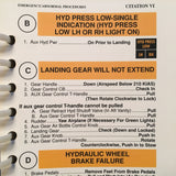 FlightSafety Cessna Citation VI, Model 650 Emergency & Abnormal Pilot's Abbreviated Checklist.