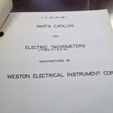 1939 1941 Weston Tachometer E-1 & E-4 Instruction & Parts Manual.