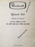 Beechcraft Queen Air 65, 80, A80 Parts Manual.