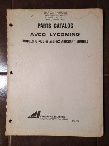 Lycoming O-435-A and O-435-A2 Parts Manual.