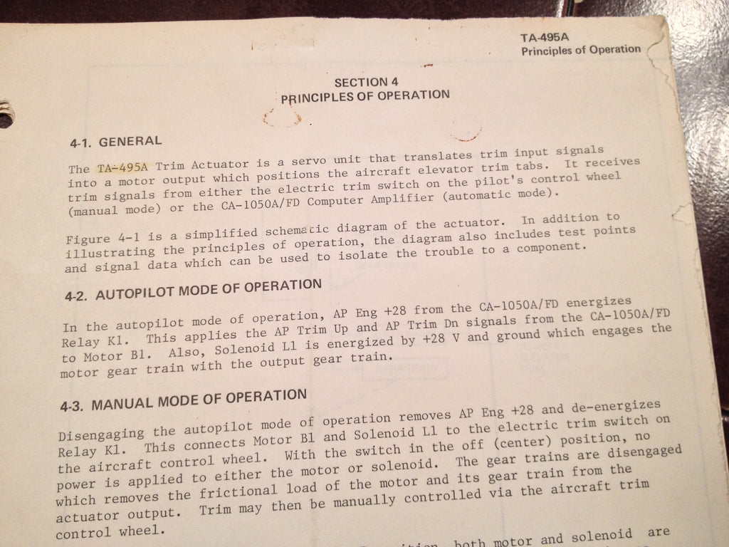 Cessna ARC TA-495A Trim Servo Service manual.