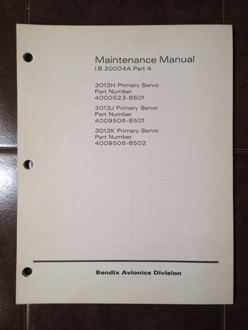 Bendix 3013H, 3013J & 3013K Primary Servo Maintenance Manual,