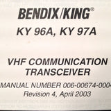 King KY 96A and KY 97A Com Install Manual.