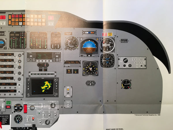 Cessna CitationJet Instrument Panel Poster for sn 0100 thru 0359,