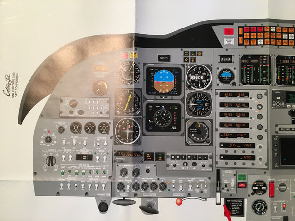 Cessna CitationJet Instrument Panel Poster for sn 0100 thru 0359,