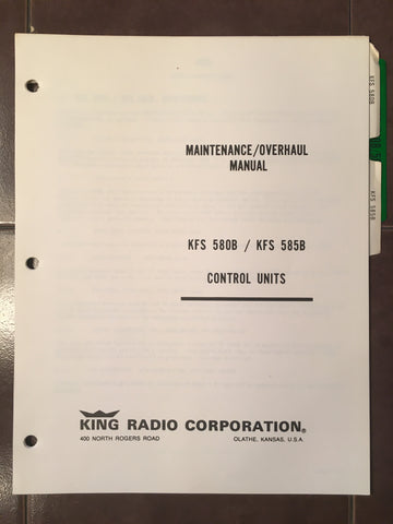King KFS-580B and KFS-585B Controller Service manual.