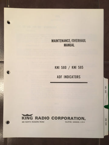 King KNI 580 and KNI 585 ADF Indicator Service & Parts manual.