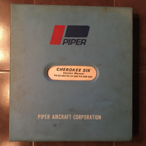 Piper Cherokee Six PA-32-260, PA-32-300 & PA-32R-300 Service Manual.