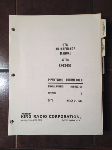 KFC 200 autopilot in Piper Aztec PA-23-250 STC Service Manual.