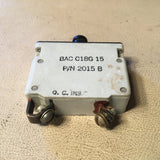Wood 15 Amp Circuit Breaker BAC-C18G-15, 2015B