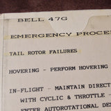 Bell Helicopter Model 47G Pilot's Checklist.  Circa 1960.