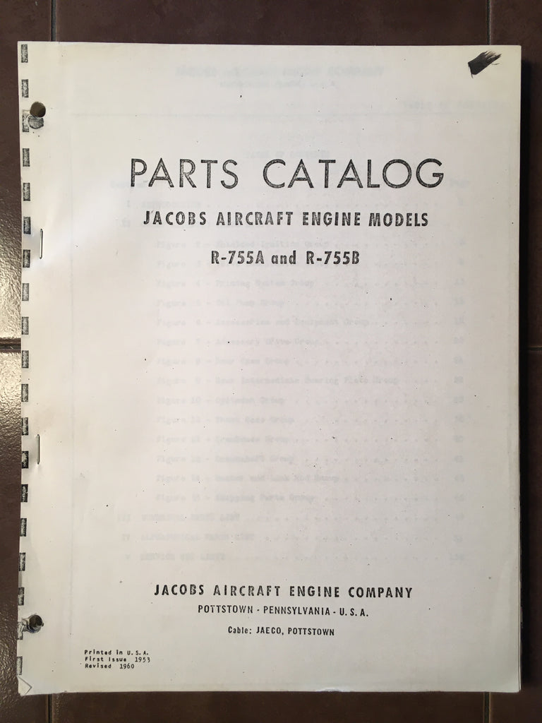 Jacobs R755A and R755B Parts Manual. β G's Plane Stuff