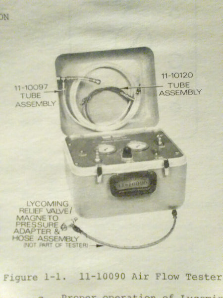Bendix 11-10090 Air Flow Tester Operating Instructions. – G's Plane Stuff