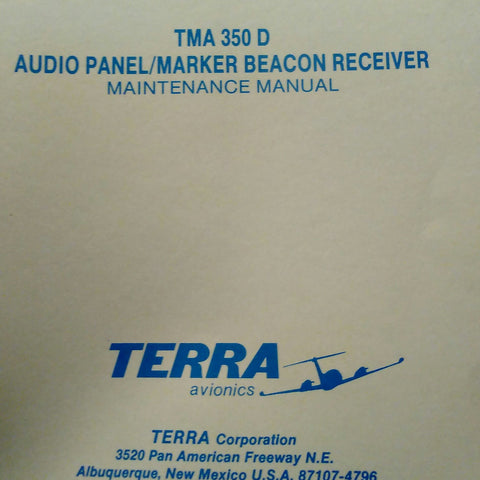 Terra TMA 350D Audio Maintenance Manual.