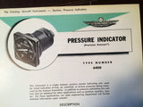Bendix Eclipse-Pioneer Pressure Indicator Autosyn Type 6400 Description, Interconnect Pin-outs & Internal Schematic Data Sheets.  Circa 1956.