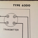 Bendix Eclipse Pioneer Pressure Indicator Autosyn Type 6200 Description & Interconnect Pinout Data Sheet.  Circa 1956.