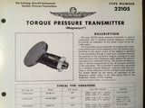 Bendix Torque Pressure Transmitter Magnesyn 22105 Description & Interconnect Pinout Data Sheet.