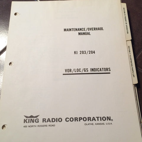 King KI-203 and KI-204 NAV Indicator Service Manual.