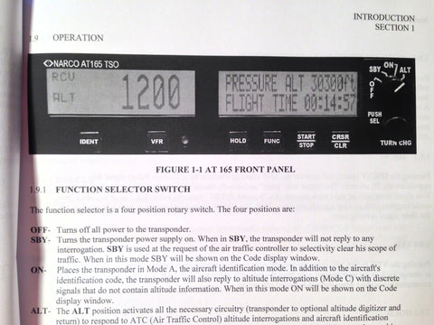 Narco AT-165 Transponder Install Manual.