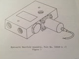 Sterer Hydraulic Manifold 52020 and 52020-3 Overhaul & Parts Manual.  Circa 1978.