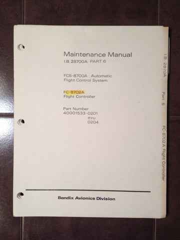 Bendix FC-8702A Flight Control Service Manual.