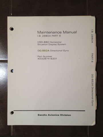 Bendix Avionics DG-882A DG Gyro Maintenance & Parts Manual.