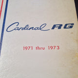 1971-1973 Cessna CardinalRG 177RG & F177RG Parts Manual.