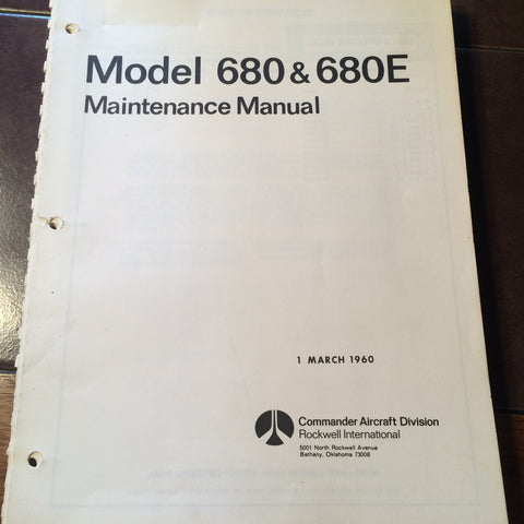 Rockwell Commander 680 & 680E Maintenance Manual.